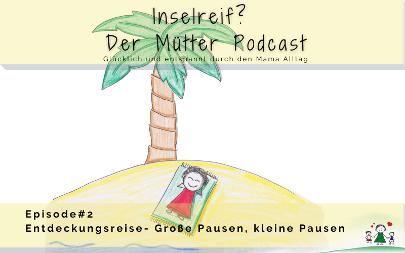 Pausen als Mama Mama macht eine Pause und entspannt auf einer Insel